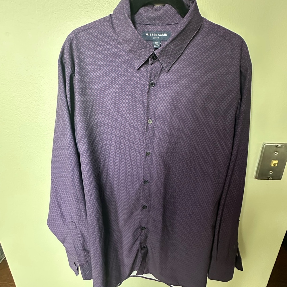 Mizzen+Main Purple Casual Button Down Shirt
